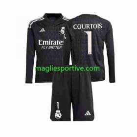 Completo Calcio Real Madrid Thibaut Courtois 1 Portiere Bambino Divisa Trasferta 2023-2024 ML